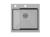 Комплект: Мойка KRONER-PRO 51 + ролл-мат PRO в цвет мойки PM705151-BS+R405-BS